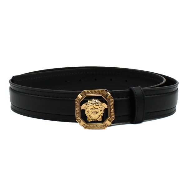画像1: VERSACE ヴェルサーチ 1016069 1A11250 1B00V ベルト BELT グレカ ラ メドゥーサ メンズ レディース ユニセックス #75 (1)