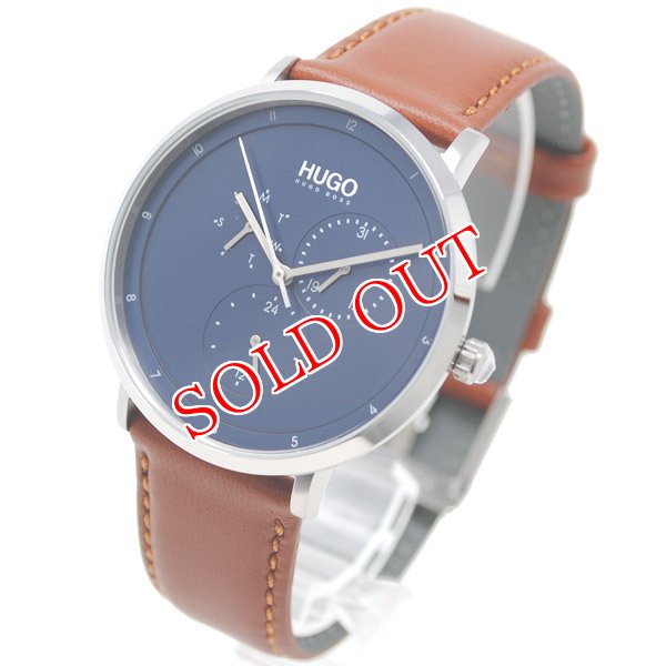 画像1: HUGO BOSS ヒューゴボス 1530032 GUIDE レザー 腕時計 メンズ (1)