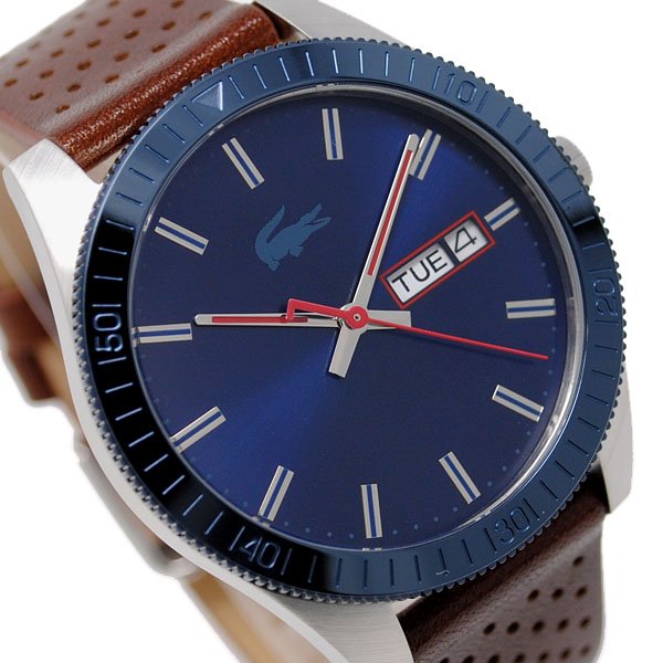 画像2: LACOSTE ラコステ 2010981 ブラウン レザー ウォッチ 腕時計 メンズ (2)