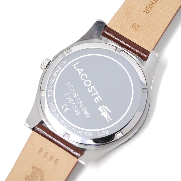 画像4: LACOSTE ラコステ 2010981 ブラウン レザー ウォッチ 腕時計 メンズ (4)