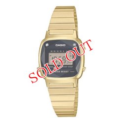 画像1: カシオ CASIO 腕時計 レディース LA670WGAD-1 クォーツ ブラック ゴールド