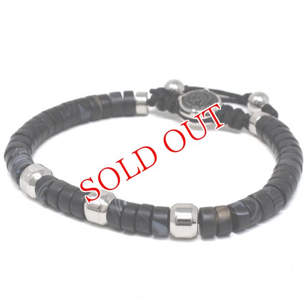 画像1: DIESEL ディーゼル DX1121040 BLACK LINE AGATE ブレスレット BRACERET アクセサリー メンズ レディース (1)