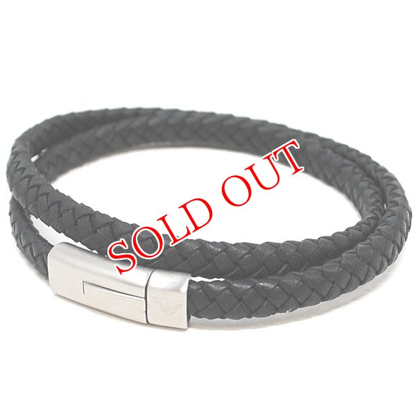 画像1: EMPORIO ARMANI エンポリオアルマーニ EGS2176040 ブレスレット 2重巻きブレスレット レザー メンズ レディース (1)
