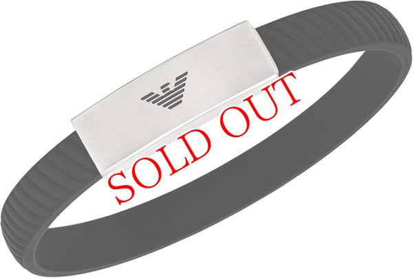 画像1: EMPORIO ARMANI エンポリオアルマーニ EGS2996040 ステンレススチールとシリコン IDブレスレット (1)