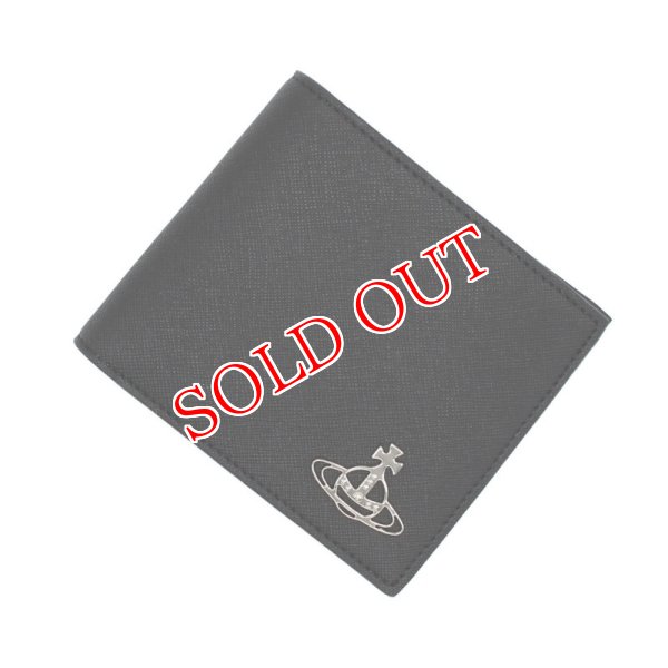 画像1: VIVIENNE WESTWOOD ヴィヴィアンウエストウッド 51120008U-S000B-N401 SAFFIANO MAN BILLFOLD 財布 2つ折り財布 メンズ (1)