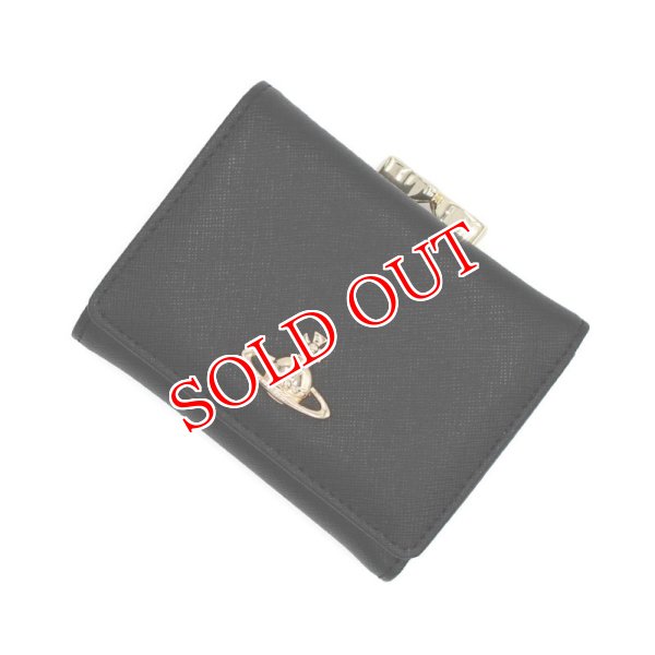 画像1: VIVIENNE WESTWOOD ヴィヴィアンウエストウッド 51010018-L001N-N403 SAFFIANO SMALL FRAME WALLET 財布 3つ折り財布 レディース (1)
