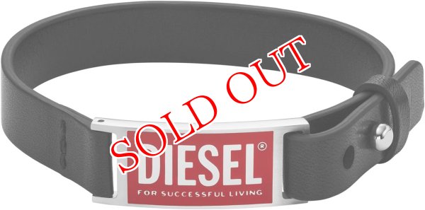 画像1: DIESEL ディーゼル DX1370040 オールジェンダー ステンレススチールとレザーブレスレット メンズ レディース (1)