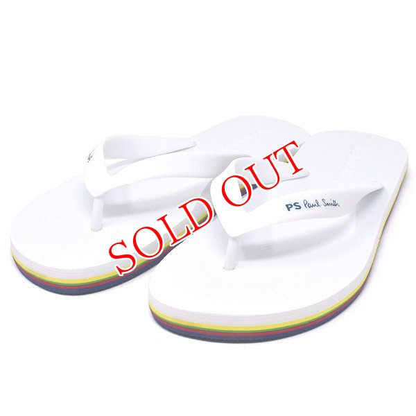 画像1: PAUL SMITH ポールスミス M2S DAL07 AEVA DALE WHITE PSロゴ ビーチ サンダル #S (1)