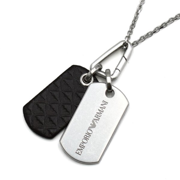 画像1: EMPORIO ARMANI エンポリオアルマーニ EGS3133040 ネックレス ドッグタグ アクセサリー メンズ (1)