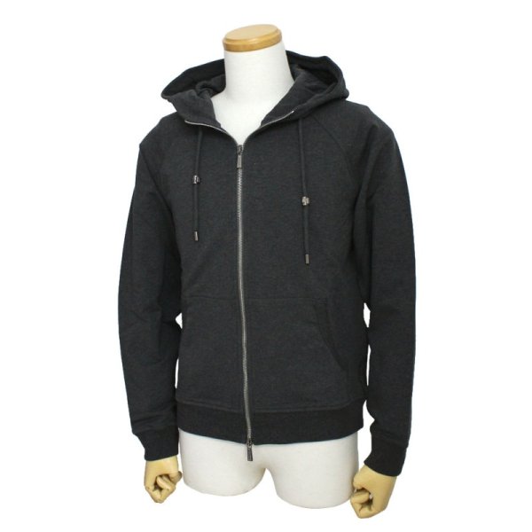 画像1: MOORER ムーレー NORCIA FELPA-RAF ANTRACITE ZIP HOODIE スウェットパーカー フーディ メンズ #50 (1)