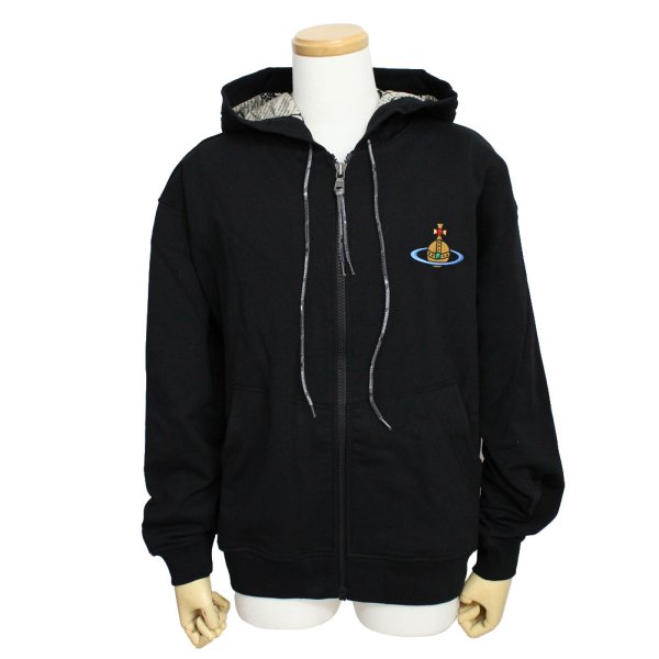 画像2: VIVIENNE WESTWOOD ヴィヴィアンウエストウッド 2I010001-J006O-N401 RUGGED ZIP HOODIE スウェットパーカー フーディ メンズ #XS (2)