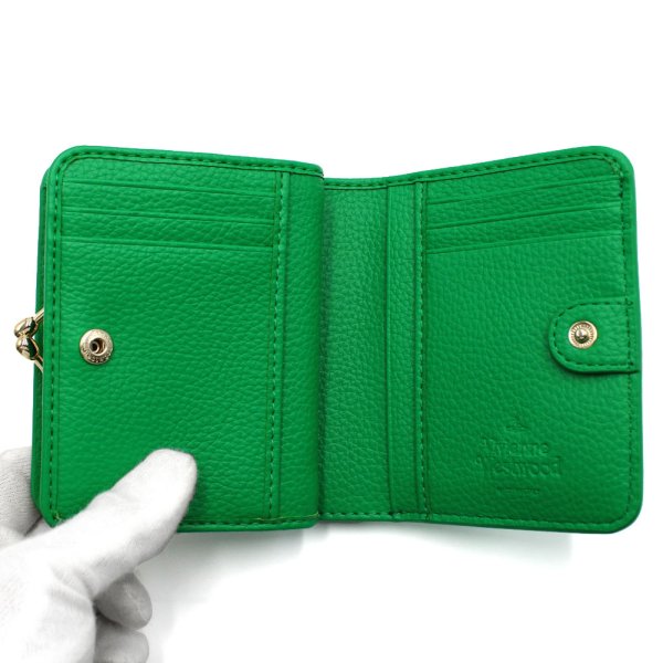 画像4: VIVIENNE WESTWOOD ヴィヴィアンウエストウッド 51010058U-S000D-M403 RE-VEGAN WALLET FR PKT 財布 2つ折り財布 レディース (4)