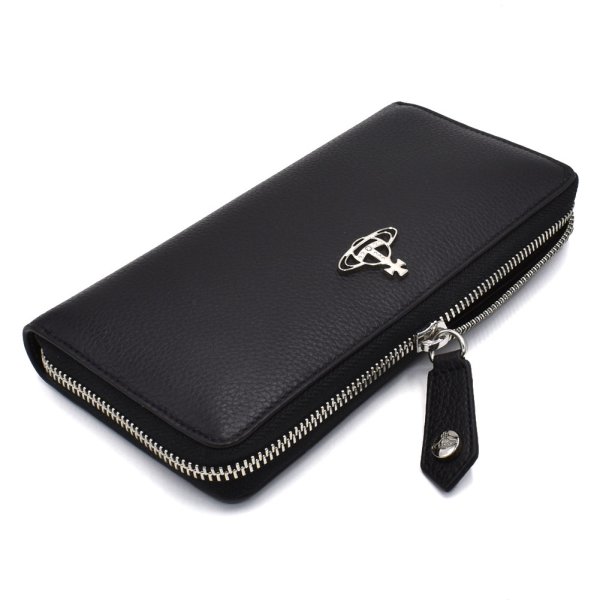 画像3: Vivienne Westwood ヴィヴィアン ウエストウッド 51050022-L001J-N401 長財布 GRAIN LEATHER ZIP ROUND WALLET レディース (3)