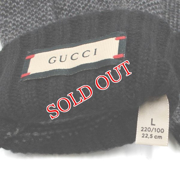 画像4: GUCCI グッチ 726586-4GABX-1360 カシミア フィンガーレスグローブ 手袋 メンズ レディース ユニセックス #M (4)