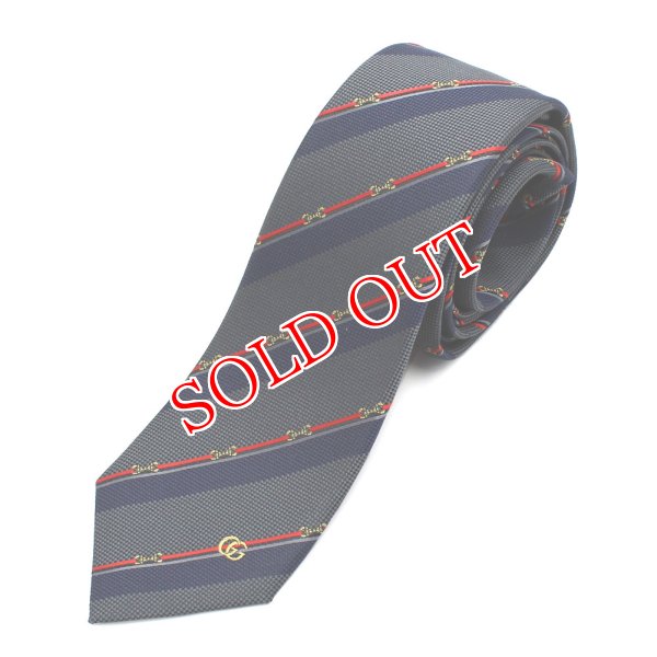 画像1: GUCCI グッチ 765041-4EABA-1474 ネクタイ TIE ホースビット シルクジャカード メンズ (1)