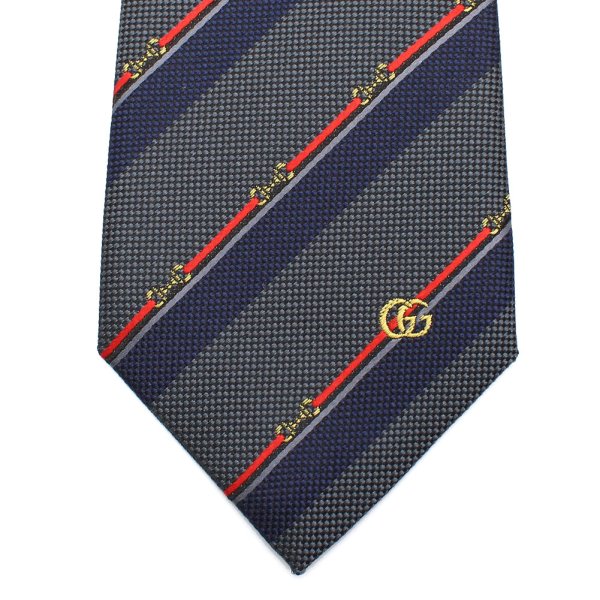 画像2: GUCCI グッチ 765041-4EABA-1474 ネクタイ TIE ホースビット シルクジャカード メンズ (2)