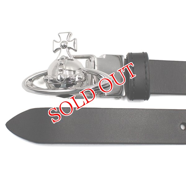 画像2: VIVIENNE WESTWOOD ヴィヴィアンウエストウッド 8201006HU-L0022-N401 BELTS SMALL LINE ORB BUCKLE ベルト メンズ (2)