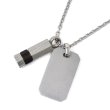 画像2: DIESEL ディーゼル DX1156040 ネックレス OBSIDIAN ロゴプレート ボルト ペンダント アクセサリー メンズ レディース (2)