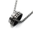 画像1: DIESEL ディーゼル DX1168040 ダブルリング ネックレス (1)