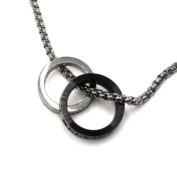 画像2: DIESEL ディーゼル DX1168040 ダブルリング ネックレス (2)