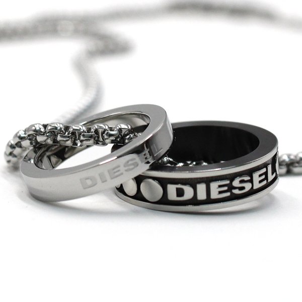 画像5: DIESEL ディーゼル DX1168040 ダブルリング ネックレス (5)