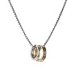 画像1: DIESEL ディーゼル DX1233040 ダブルリング ネックレス (1)