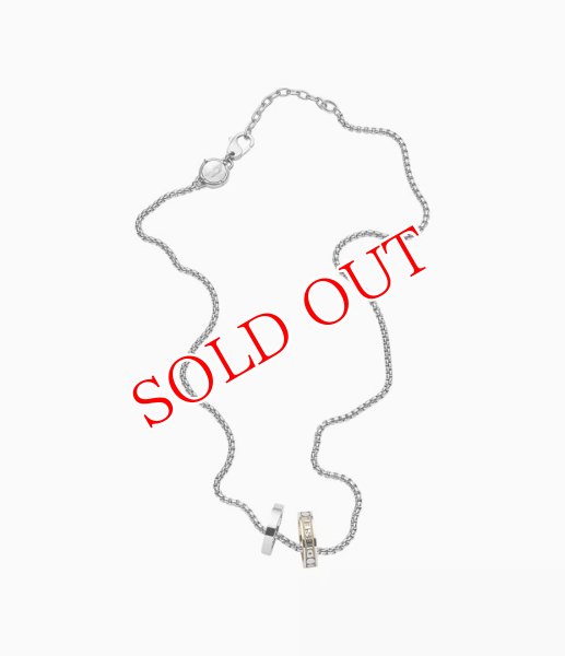 画像2: DIESEL ディーゼル DX1233040 ダブルリング ネックレス (2)