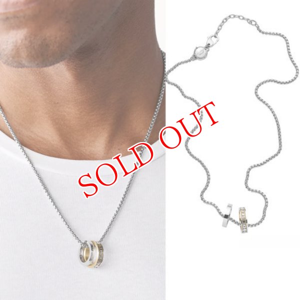 画像3: DIESEL ディーゼル DX1233040 ダブルリング ネックレス (3)