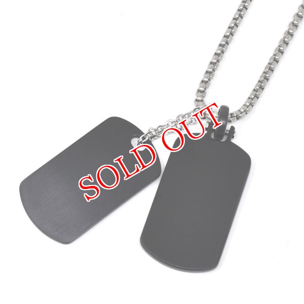 画像2: DIESEL ディーゼル DX1327040 ネックレス FELDSPAR ドッグタグ ダブルプレート ペンダント アクセサリー メンズ レディース (2)
