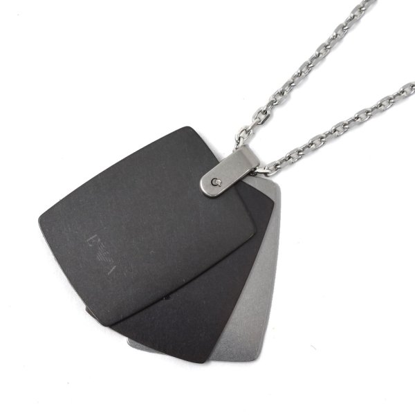 画像2: EMPORIO ARMANI エンポリオアルマーニ EGS2471040 ネックレス イーグルロゴ ドッグタグ メンズ レディース (2)