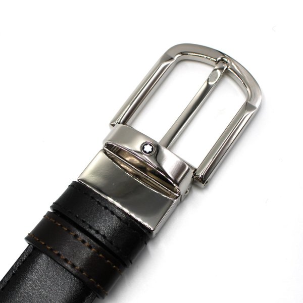 画像3: MONTBLANC モンブラン MB111080 BELT ベルト 回転式バックル リバーシブル ホースシューバックル メンズ (3)