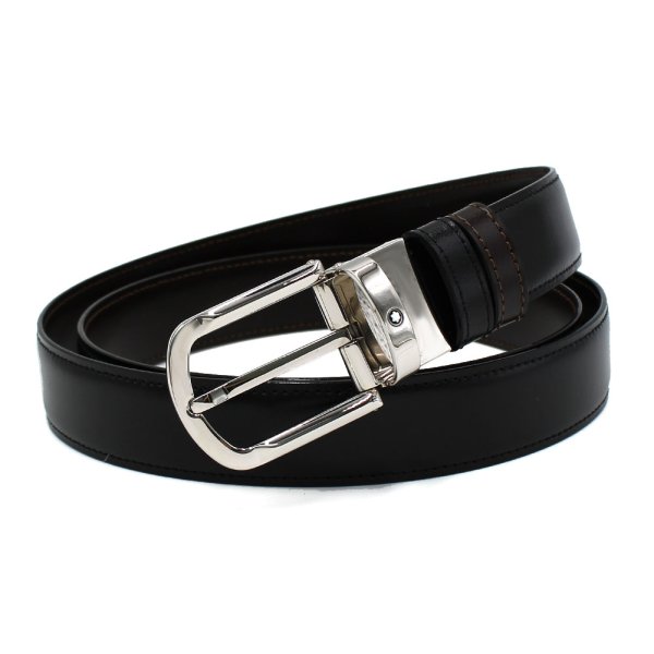 画像5: MONTBLANC モンブラン MB111080 BELT ベルト 回転式バックル リバーシブル ホースシューバックル メンズ (5)