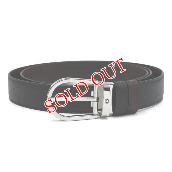 画像1: MONTBLANC モンブラン MB113834 BELT ベルト リバーシブル ホースシューバックル メンズ (1)