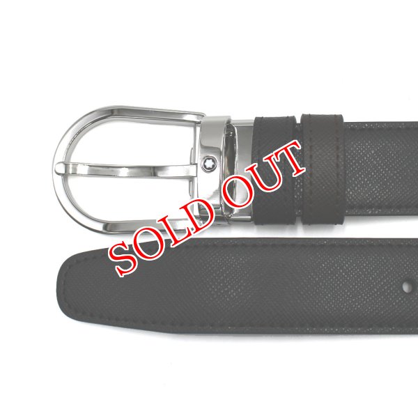画像2: MONTBLANC モンブラン MB113834 BELT ベルト リバーシブル ホースシューバックル メンズ (2)
