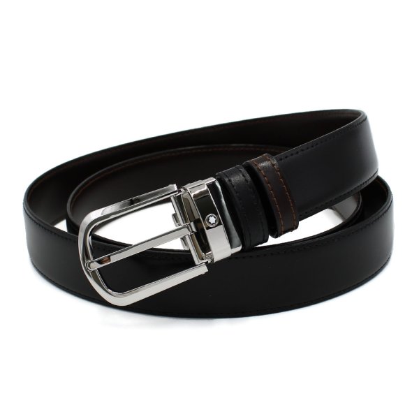 画像5: MONTBLANC モンブラン MB114412 BELT ベルト リバーシブル ホースシューバックル メンズ (5)