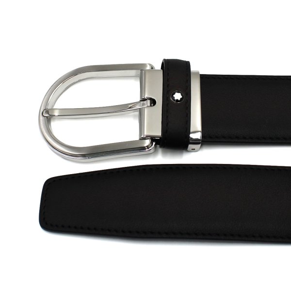 画像2: MONTBLANC モンブラン MB118414 BELT ベルト ホースシューバックル メンズ (2)