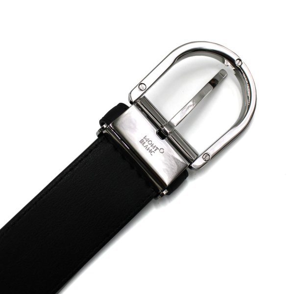 画像4: MONTBLANC モンブラン MB118414 BELT ベルト ホースシューバックル メンズ (4)