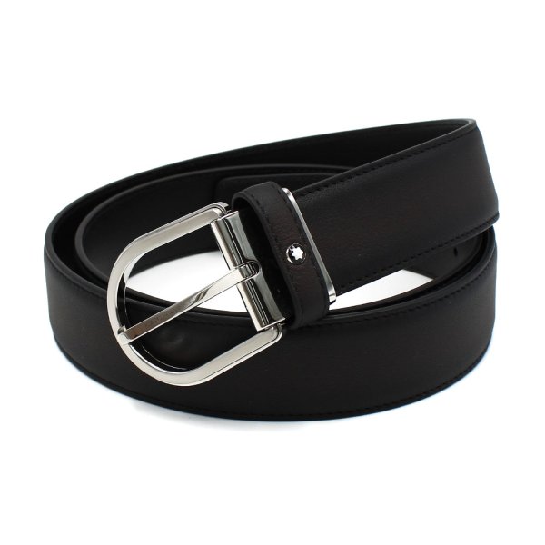 画像5: MONTBLANC モンブラン MB118414 BELT ベルト ホースシューバックル メンズ (5)