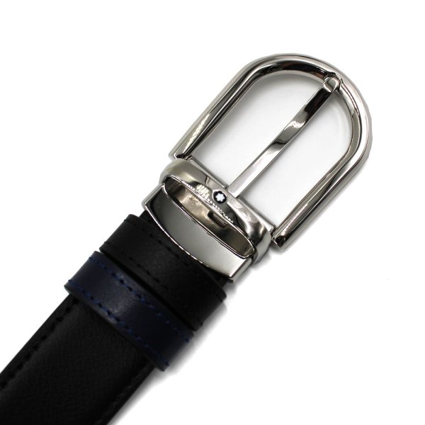 画像3: MONTBLANC モンブラン MB128756 BELT ベルト リバーシブル ホースシューバックル メンズ (3)