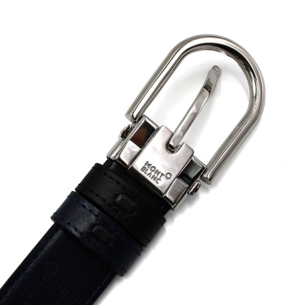 画像4: MONTBLANC モンブラン MB128756 BELT ベルト リバーシブル ホースシューバックル メンズ (4)