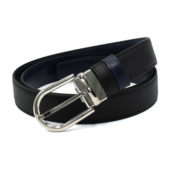 画像5: MONTBLANC モンブラン MB128756 BELT ベルト リバーシブル ホースシューバックル メンズ (5)