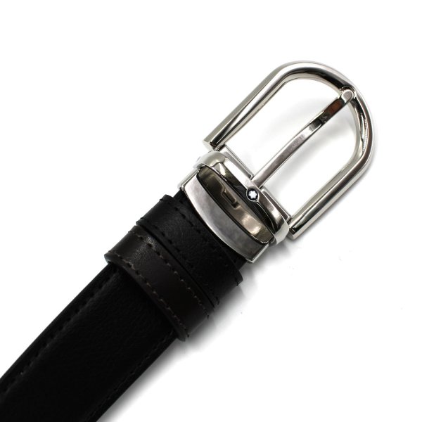 画像3: MONTBLANC モンブラン MB128757 BELT ベルト リバーシブル ホースシューバックル メンズ (3)