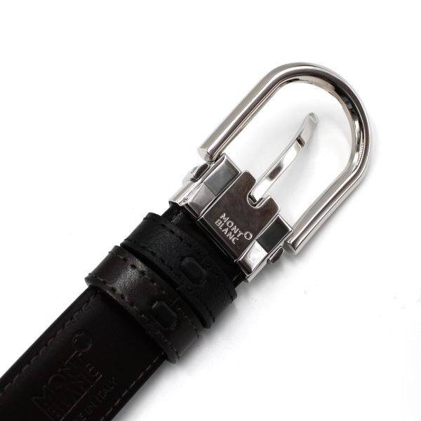 画像4: MONTBLANC モンブラン MB128757 BELT ベルト リバーシブル ホースシューバックル メンズ (4)