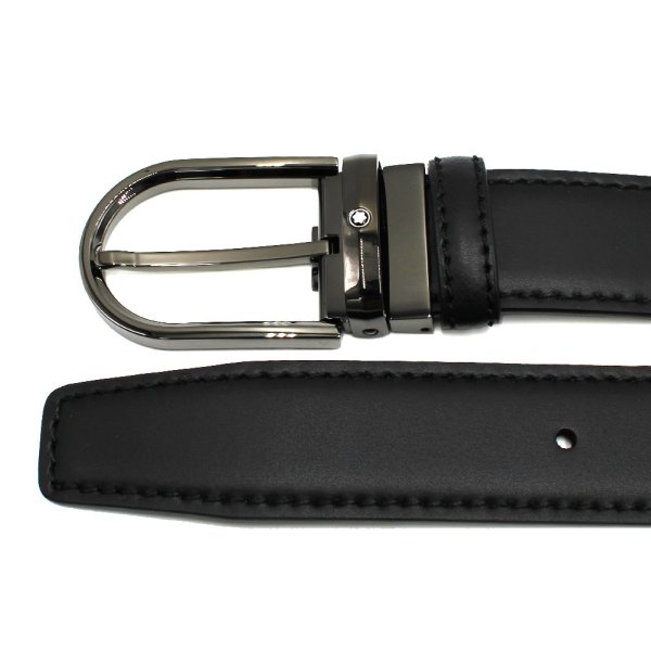 画像2: MONTBLANC モンブラン MB128770 BELT ベルト ホースシューバックル メンズ (2)