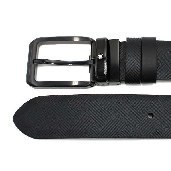 画像2: MONTBLANC モンブラン MB130587 BELT ベルト レクタンギュラー&ラウンド リバーシブル メンズ (2)