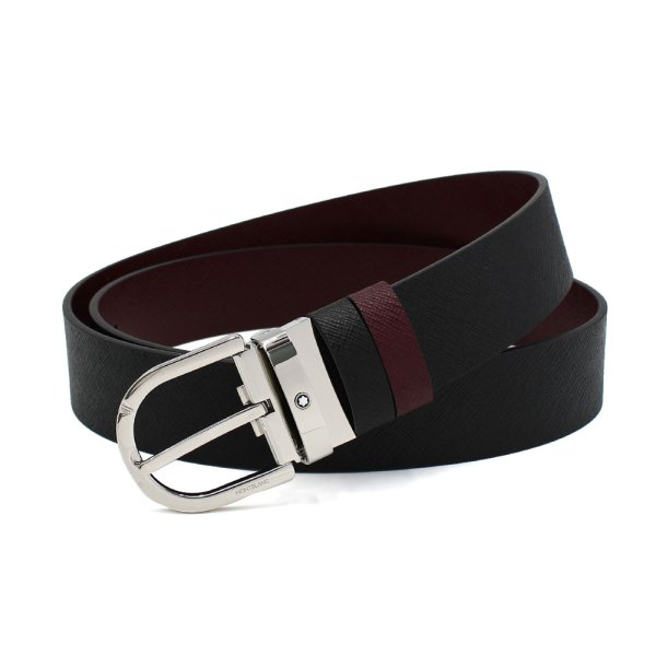 画像5: MONTBLANC モンブラン MB131176 BELT ベルト ホースシューバックル リバーシブル メンズ (5)