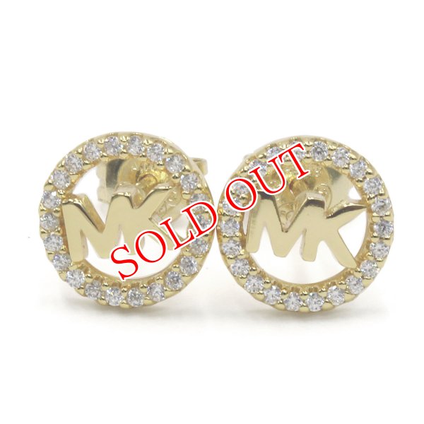 画像2: MICHAEL KORS マイケルコース MKC1247AN710 LOGO CIRCLE STUDE ピアス レディース (2)