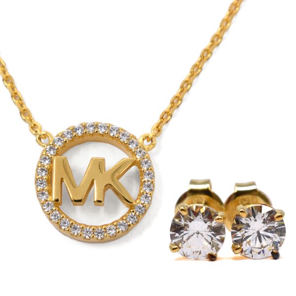 画像1: MICHAEL KORS マイケルコース MKC1260AN710 ネックレス ネック ピアス セット レディース (1)