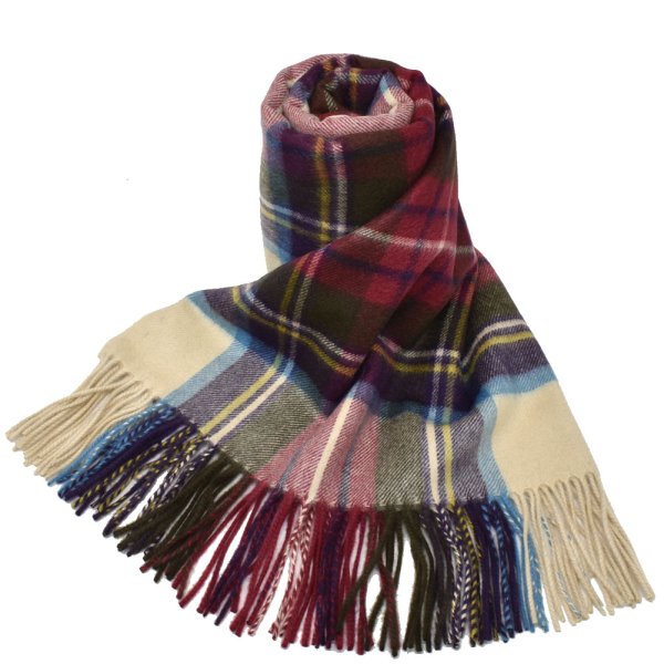 画像1: Johnstons ジョンストンズ WA000056KU0010 WA56 2022AW 大判 マフラー ストール チェック カシミア100％ メンズ レディース (1)