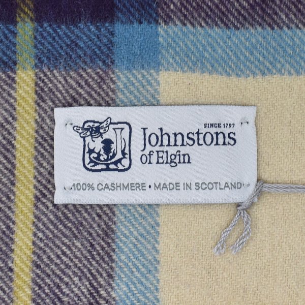 画像3: Johnstons ジョンストンズ WA000056KU0010 WA56 2022AW 大判 マフラー ストール チェック カシミア100％ メンズ レディース (3)